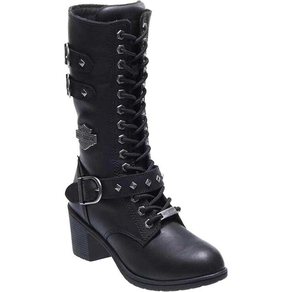 Harley-Davidson Aldale 13" Waterproof Tall Lace Womens Motorcycle Boots sz 6 38